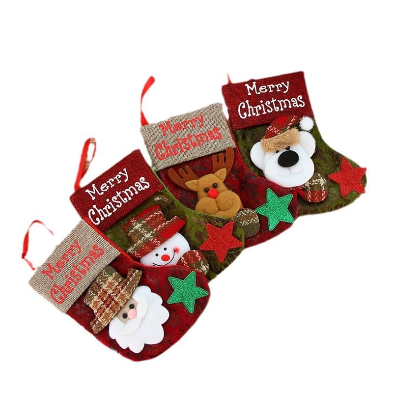 ZIBUYU 4pcs Christmas Stocking Home Decor Christmas Gift Stocking Santa Claus Christmas Tree Ornaments Christmas Stocking Christmas Stocking for Window, Christmas Tree, Door, 3.94x6.69'' ZIBUYU 4pcs Christmas Stocking Home Decor Christmas Gift Stocking Santa Claus Christmas Tree Ornaments Christmas Stocking Christmas Stocking for Window, Christmas Tree, Door, 3.94x6.69''